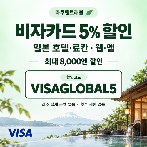 라쿠텐트래블 비자카드 5% 웹·앱 할인코드